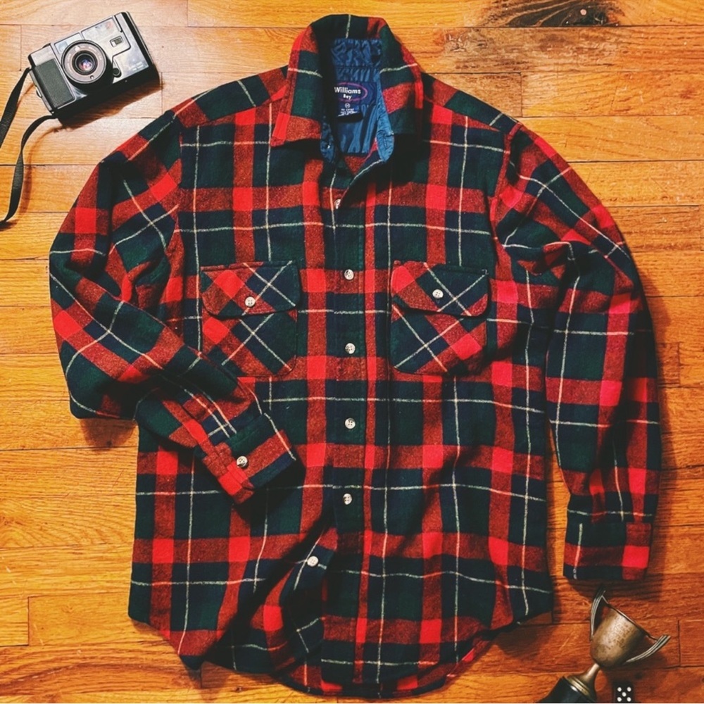 Johnson Woolen Mills Wool Plaid Shirt Vintage